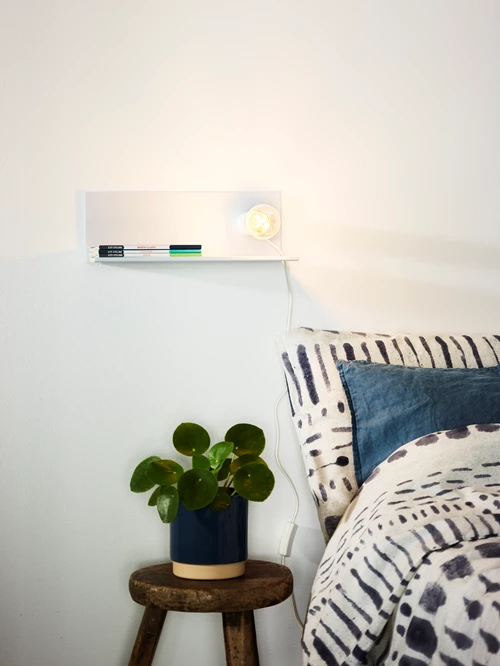 Lucide SEBO - Lampe de chevet / Applique mural - 1xE27 - Blanc - ambiance 1